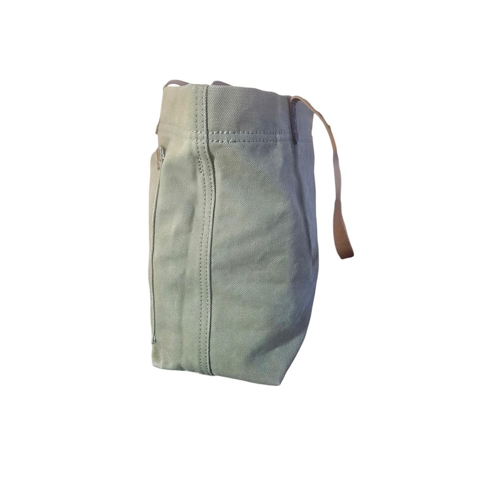 Madewell The Transport Tote Waxed Canvas Olive Green Leather Strap Handbag - Picture 8 of 9